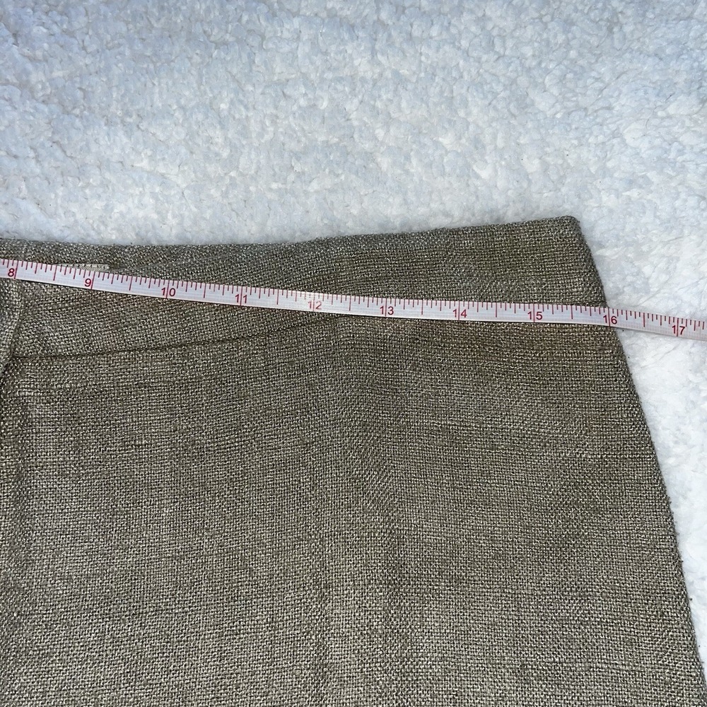 100% Silk Dress Pants Women's Beige Sz 8 Straight Leg Trousers Elegant Work - Picture 5 of 6